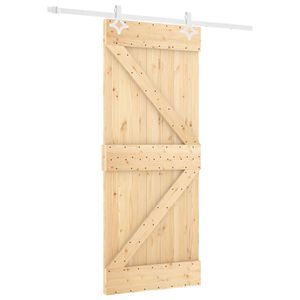 vidaXL Posuvn&eacute; dveře Př&iacute;rodn&iacute; a b&iacute;l&aacute; 80 x 210 cm