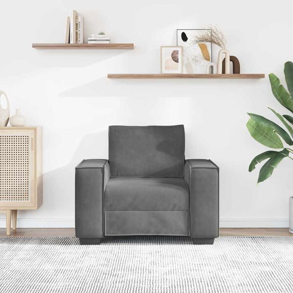 vidaXL Křeslo tmavě &scaron;ed&eacute; 60 cm samet