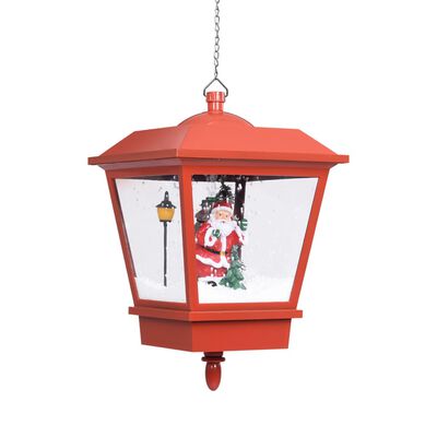 vidaXL Vánoční závěsná lampa LED světlo a Santa červená 27x27x45 cm