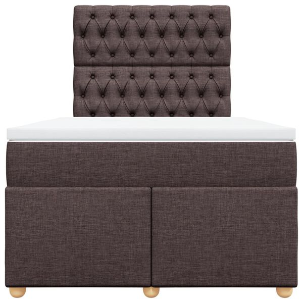vidaXL Box spring postel s matrac&iacute; tmavě hněd&aacute; 120x190 cm textil