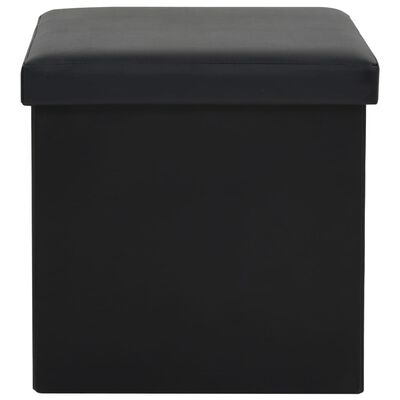 vidaXL Skládací úložné stoličky 2 ks černé umělá kůže