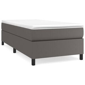 vidaXL R&aacute;m postele s boxspringem &scaron;ed&yacute; 90 x 200 cm uměl&aacute; kůže