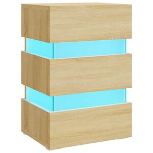 vidaXL Nočn&iacute; stolek s LED dub sonoma 45 x 35 x 67 cm kompozitn&iacute; dřevo