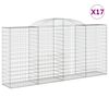vidaXL Klenut&eacute; gabionov&eacute; ko&scaron;e 17ks 300x50x140/160cm pozinkovan&eacute; železo