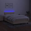 vidaXL Box spring postel s matrac&iacute; a LED kr&eacute;mov&aacute; 120x190 cm textil