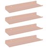 vidaXL Plovouc&iacute; police 4 ks Růžov&aacute; 30 x 9 x 2,5 cm Ocel