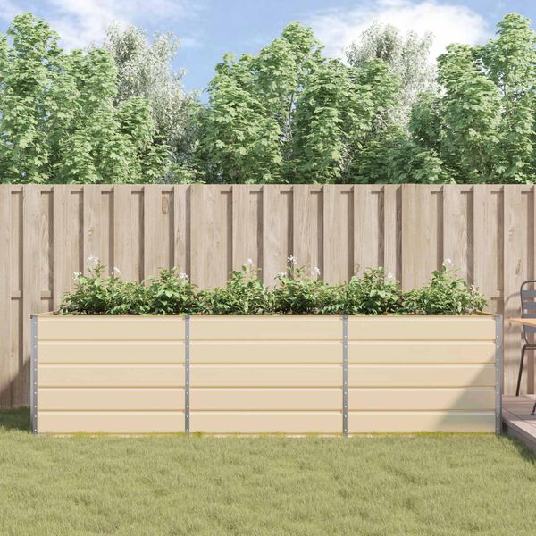 vidaXL Truhl&iacute;k Slonovinov&aacute; 195 x 100 x 45 cm Pozinkovan&aacute; ocel