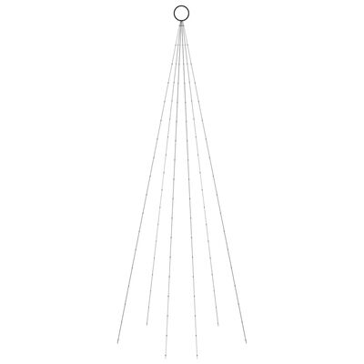 vidaXL Vánoční stromek na stožár 108 studených bílých LED diod 180 cm