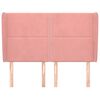 vidaXL Čelo postele typu u&scaron;&aacute;k růžov&eacute; 147x23x118/128 cm samet