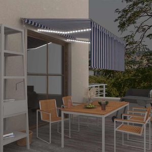 vidaXL Automatick&aacute; mark&yacute;za roleta LED a senzor větru 3x2,5 m modrob&iacute;l&aacute;