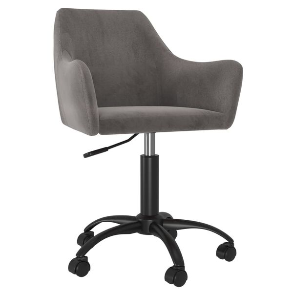 vidaXL Otočn&eacute; j&iacute;deln&iacute; židle 2 ks tmavě &scaron;ed&eacute; samet