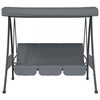 vidaXL Zahradn&iacute; houpačka s nastavitelnou stř&iacute;&scaron;kou tmavě &scaron;ed&aacute; ocel