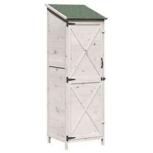 vidaXL Zahradn&iacute; shed B&iacute;l&aacute; 59,5 x 56 x 176,5 cm Kompozitn&iacute; dřevo