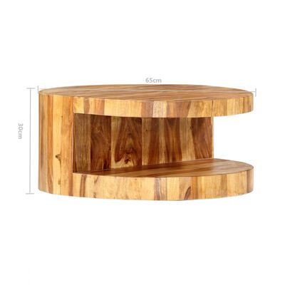 vidaXL Kulatý konferenční stolek 65 x 30 cm masivní sheeshamové dřevo