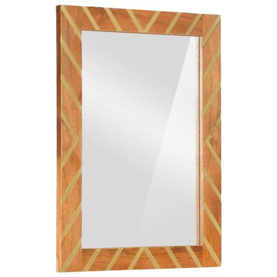 vidaXL Koupelnové zrcadlo hnědé 50x70x3 cm masivní mangovník a sklo