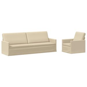 vidaXL Set pohovek 2 pcs Kr&eacute;mov&aacute; Textil