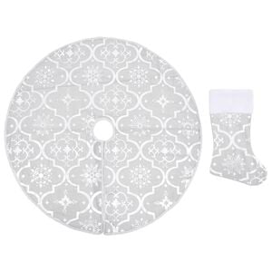 vidaXL Luxusn&iacute; podložka pod v&aacute;nočn&iacute; stromek s punčochou b&iacute;l&aacute; 90 cm
