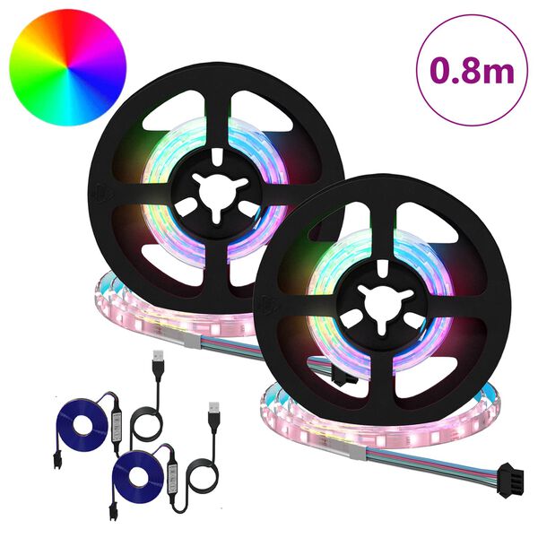 vidaXL LED p&aacute;s 4 pcs Čern&aacute; a průhledn&aacute; 40 x 0,8 x 0,3 cm Měď a plast