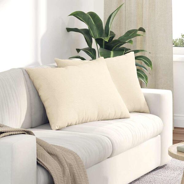 vidaXL Pohovkov&eacute; pol&scaron;t&aacute;ře 2 pcs Kr&eacute;mov&aacute; 70 x 50 cm Žebrovan&aacute; l&aacute;tka