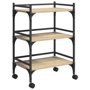 vidaXL Kuchyňsk&yacute; voz&iacute;k Sonoma dub 50 x 35 x 75,5 cm Kompozitn&iacute; dřevo