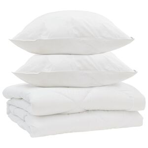 vidaXL Přikr&yacute;vka s pol&scaron;t&aacute;řem 3 pcs B&iacute;l&aacute; Mikrovl&aacute;kno