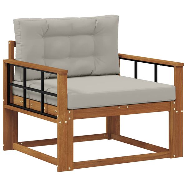 vidaXL Venkovn&iacute; středn&iacute; pohovka Masivn&iacute; ak&aacute;tov&eacute; dřevo Př&iacute;rodn&iacute;