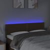 vidaXL Čelo postele s LED tmavě hněd&eacute; 144x5x78/88 cm textil