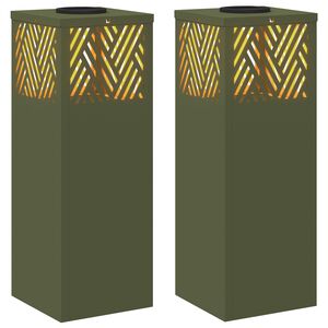 vidaXL Sol&aacute;rn&iacute; LED Cestovn&iacute; Světlo 2 pcs Olivově zelen&aacute;