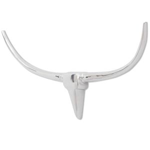 vidaXL N&aacute;stěnn&aacute; hlin&iacute;kov&aacute; b&yacute;č&iacute; hlava, dekorace, stř&iacute;brn&aacute; barva 96 cm