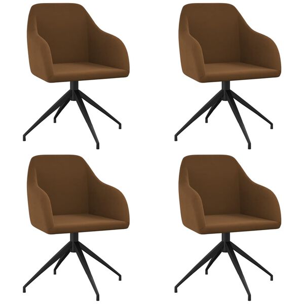 vidaXL J&iacute;deln&iacute; židle 4 ks hněd&eacute; samet