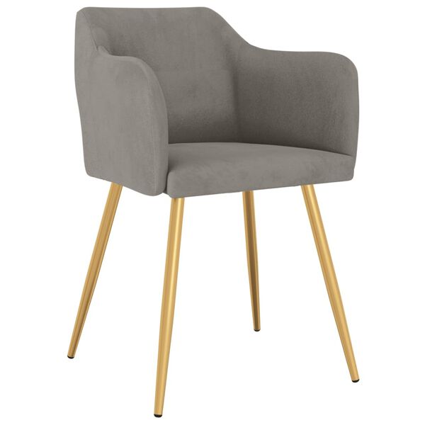 vidaXL J&iacute;deln&iacute; židle 2 ks světle &scaron;ed&eacute; samet