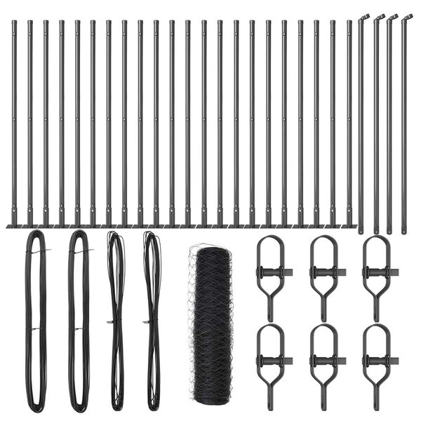 vidaXL Plotov&yacute; sloupek. &Scaron;ed&aacute; 50 x 0,6 m (36 mm s&iacute;ť) Ocel a PVC