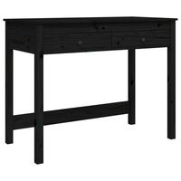 vidaXL Psací stůl se zásuvkami černý 100x50x78 cm masivní borové dřevo