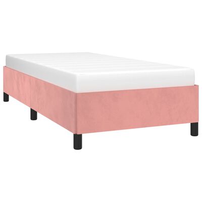 vidaXL Rám postele růžový 90 x 200 cm samet