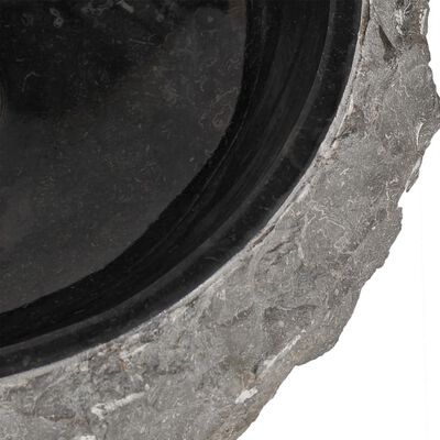 vidaXL Koupelnová skříňka masivní teak s umyvadly mramor černá