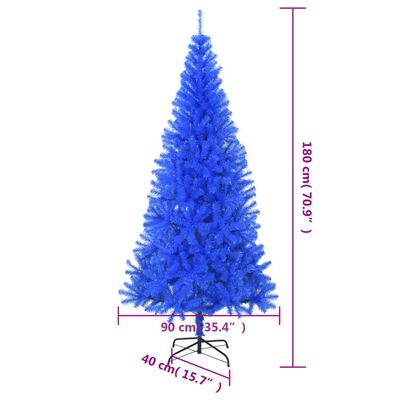 vidaXL Umělý vánoční stromek se stojanem modrý 180 cm PVC