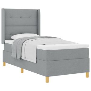 vidaXL Postel s boxspringem s čelo Světle &scaron;ed&aacute; 80 x 200 cm textil