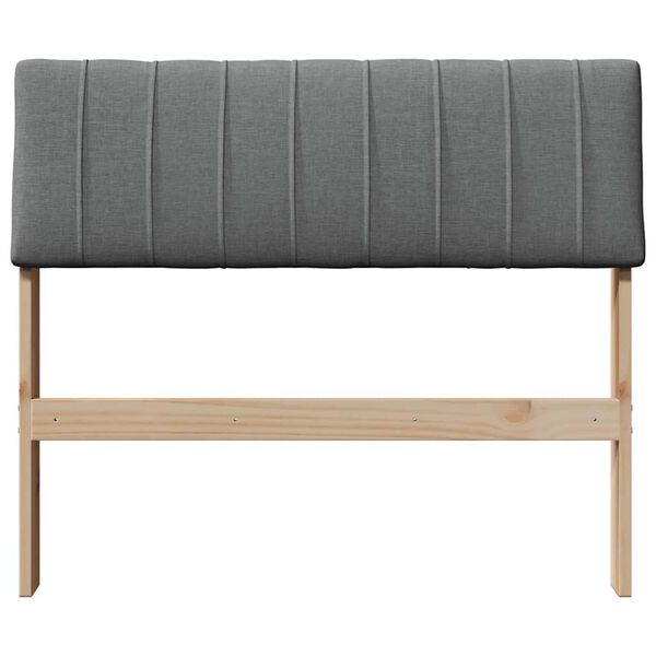 vidaXL Čalouněn&eacute; čelo postele Tmavě &scaron;ed&aacute; 90 cm Masivn&iacute; borov&eacute; dřevo