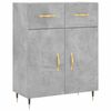 vidaXL Skř&iacute;ň highboard betonově &scaron;ed&aacute; 69,5x34x180 cm kompozitn&iacute; dřevo