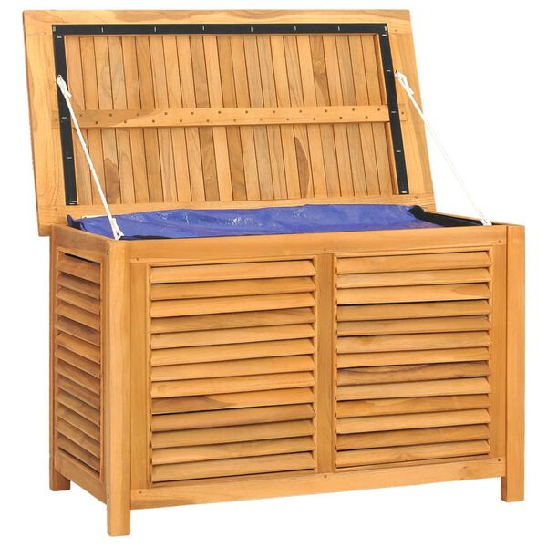 vidaXL Zahradní úložný box s vložkou 90 x 50 x 58 cm masivní teak