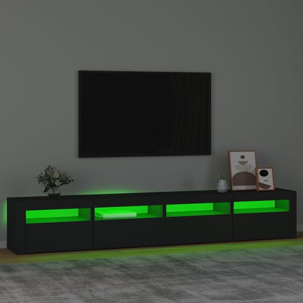 vidaXL TV skříňka s LED osvětlením černá 240x35x40 cm