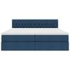vidaXL Postel s &uacute;ložn&yacute;m prostorem s čelo Modr&aacute; 180 x 200 cm Uměl&aacute; kůže