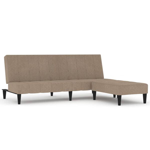 vidaXL 2m&iacute;stn&aacute; rozkl&aacute;dac&iacute; pohovka se stoličkou taupe mikrovl&aacute;kno