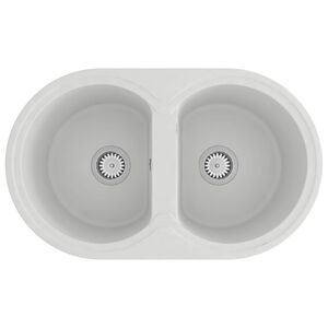 vidaXL Kuchyňsk&yacute; dřez B&iacute;l&aacute; 78 x 47 x 20.5 cm Žula