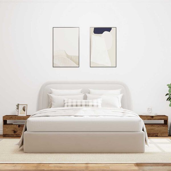 vidaXL Noční stolek s LED staré dřevo 60 x 35 x 40 cm kompozitní dřevo