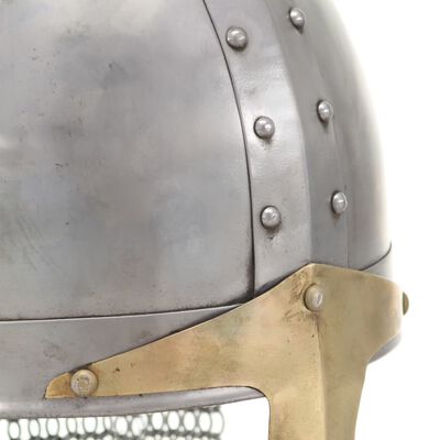 vidaXL Křižácká rytířská helma pro LARPy replika stříbro ocel