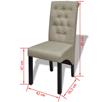 vidaXL Jídelní židle 2 ks béžové textil