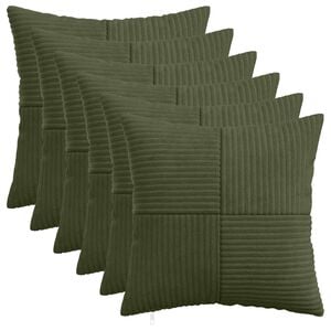 vidaXL Povlak na pol&scaron;t&aacute;ř 6 pcs ALMELO Zelen&aacute; 30 x 30 cm man&scaron;estr