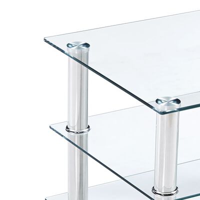 vidaXL TV stolek průhledný 150 x 40 x 40 cm tvrzené sklo