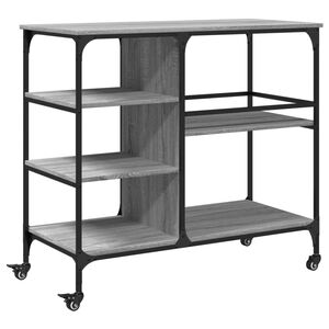 vidaXL Kuchyňsk&yacute; voz&iacute;k &scaron;ed&yacute; sonoma 100 x 45 x 89,5 cm kompozitn&iacute; dřevo